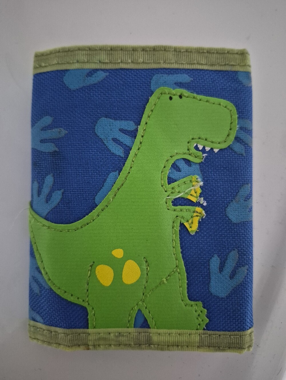 Stephen Joseph Unisex Kids Tri-fold Velcro Wallet Blue Green Dinosaur T-rex